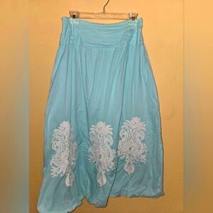 Sea Green Embroidered Skirt